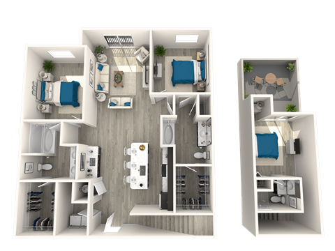 Floor plan for 3 beds, 2 baths, 1471 sqft
